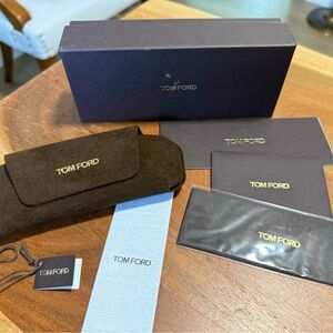 Tom Ford sunglass box, case, tags and dust cloth